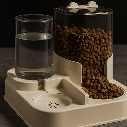 Automatic water and food dispenser for pets with easy refill and hygienic design
